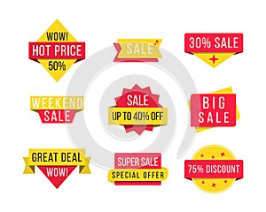 Promotional sale badges.