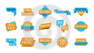 Promotional sale badges.