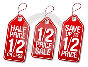 Promotional sale labels.