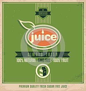 Promotional vintage printing material for organic juice