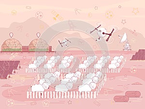 Prompt Banner Sheep Farm on Colonized Planet.