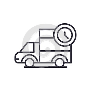 Prompt delivery black icon concept. Prompt delivery flat vector symbol, sign, illustration.