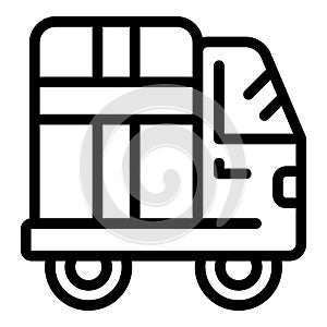 Prompt gift transport icon outline vector. Express delivery service
