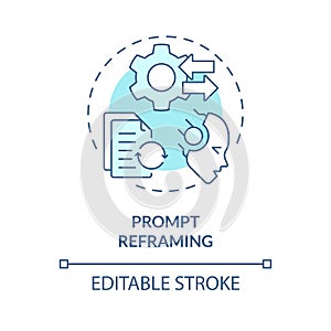 Prompt reframing soft blue concept icon