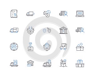 Prompt transfer line icons collection. Efficient, Swift, Rapid, Instantaneous, Seamless, Timely, Quick vector and linear