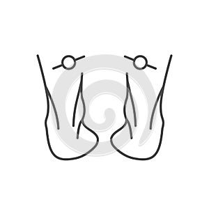 Pronated foot line outline icon photo