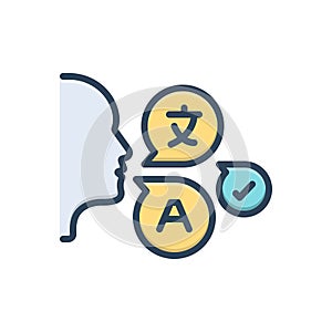 Color illustration icon for Pronunciation, dialect and communication photo