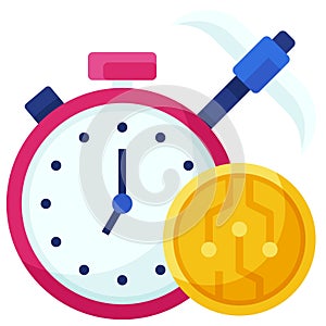 Proof of elapsed time icon, Blockchain related vector illustration