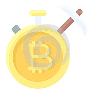 Proof of Elapsed Time icon, Cryptocurrency related vector