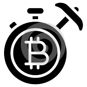 Proof of Elapsed Time icon, Cryptocurrency related vector
