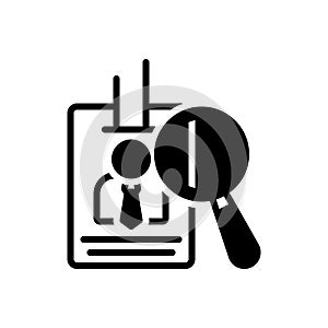 Black solid icon for Proof, evidence and vindication