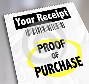 Proof of Purchase Your Receipt Buying Products Store Barcode