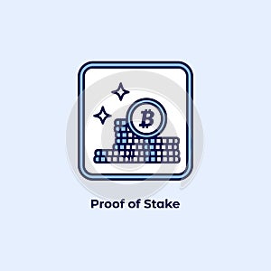 Proof of Stake POS icon. Crypto Staking concept.