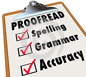 Proofread Clipboard Checklist Spelling Grammar Accuracy