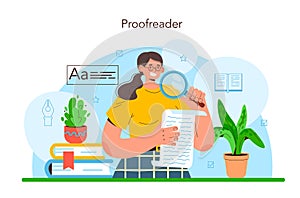 Proofreader. Printing house technology process, printed publications