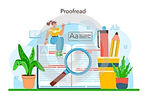 Proofreader. Printing house technology process, printed publications