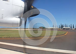 Prop plane window view