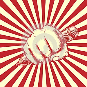 Propaganda Pencil Fork Woodcut Fist