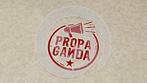 Propaganda stamp and stamping animation