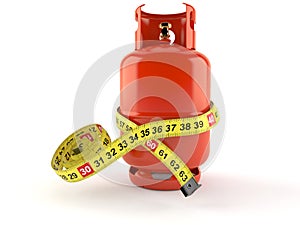 Propane bottle with centimeter