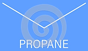 Propane hydrocarbon molecule. Alkane used as fuel in portable stoves, gas blowtorches, cars, etc. Skeletal formula.