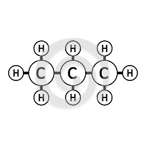 Propane molecule icon