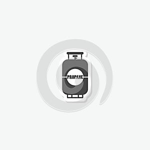 Propane tank icon sticker isolated on gray background