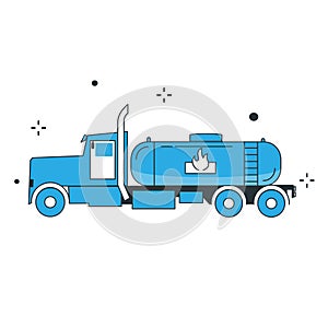 Propane Tanker Truck Vector Illustration Icon