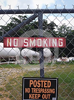Propane Tanks and No Smoking Sign