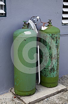 Propane tanks used in Puerto Rico to provide gas to home owners