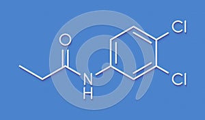 Propanil herbicide molecule. Skeletal formula.