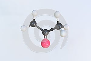 2-propanone molecule. Isolated molecular model. 3D rendering photo