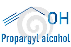 Propargyl alcohol molecule. Skeletal formula. Chemical structure