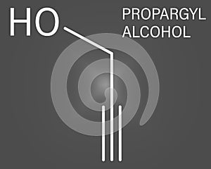 Propargyl alcohol molecule. Skeletal formula. Chemical structure