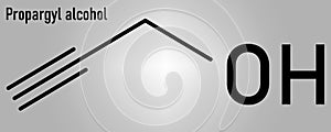 Propargyl alcohol molecule. Skeletal formula. Chemical structure