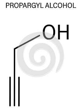 Propargyl alcohol molecule. Skeletal formula. Chemical structure