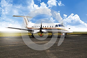 Propeller Airplane Parking At The Airport