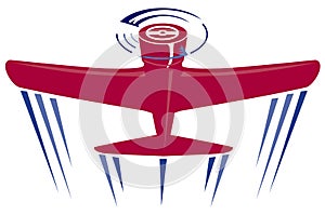 Propeller airplane red