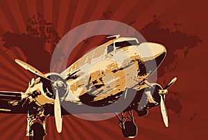 Propeller bomber vector illust