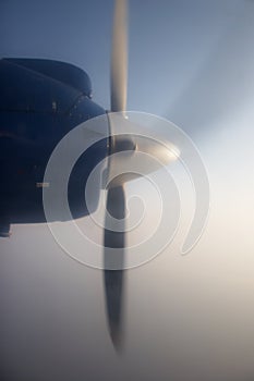 Propeller of a flying plane, Kathmandu - Lukla flight