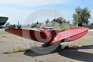 Propeller from a military ship. Open air museum photo