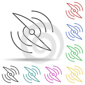 Propeller multi color style icon. Simple thin line, outline vector of drones icons for ui and ux, website or mobile