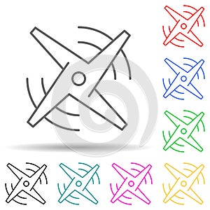 Propeller multi color style icon. Simple thin line, outline vector of drones icons for ui and ux, website or mobile