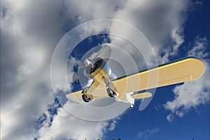 Propeller plane against the sky. 3D render