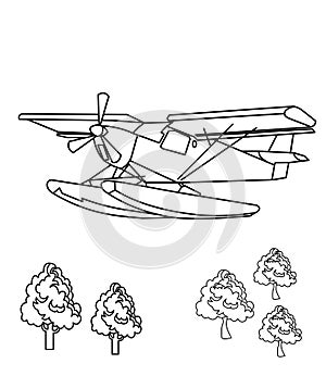 Propeller plane coloring page