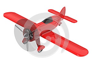 Propeller plane isolated on white. 3D render