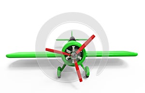 Propeller plane isolated on white. 3D render