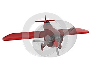 Propeller plane isolated on white. 3D render