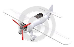 Propeller plane isolated on white. 3D render