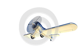 Propeller plane isolated on white. 3D render